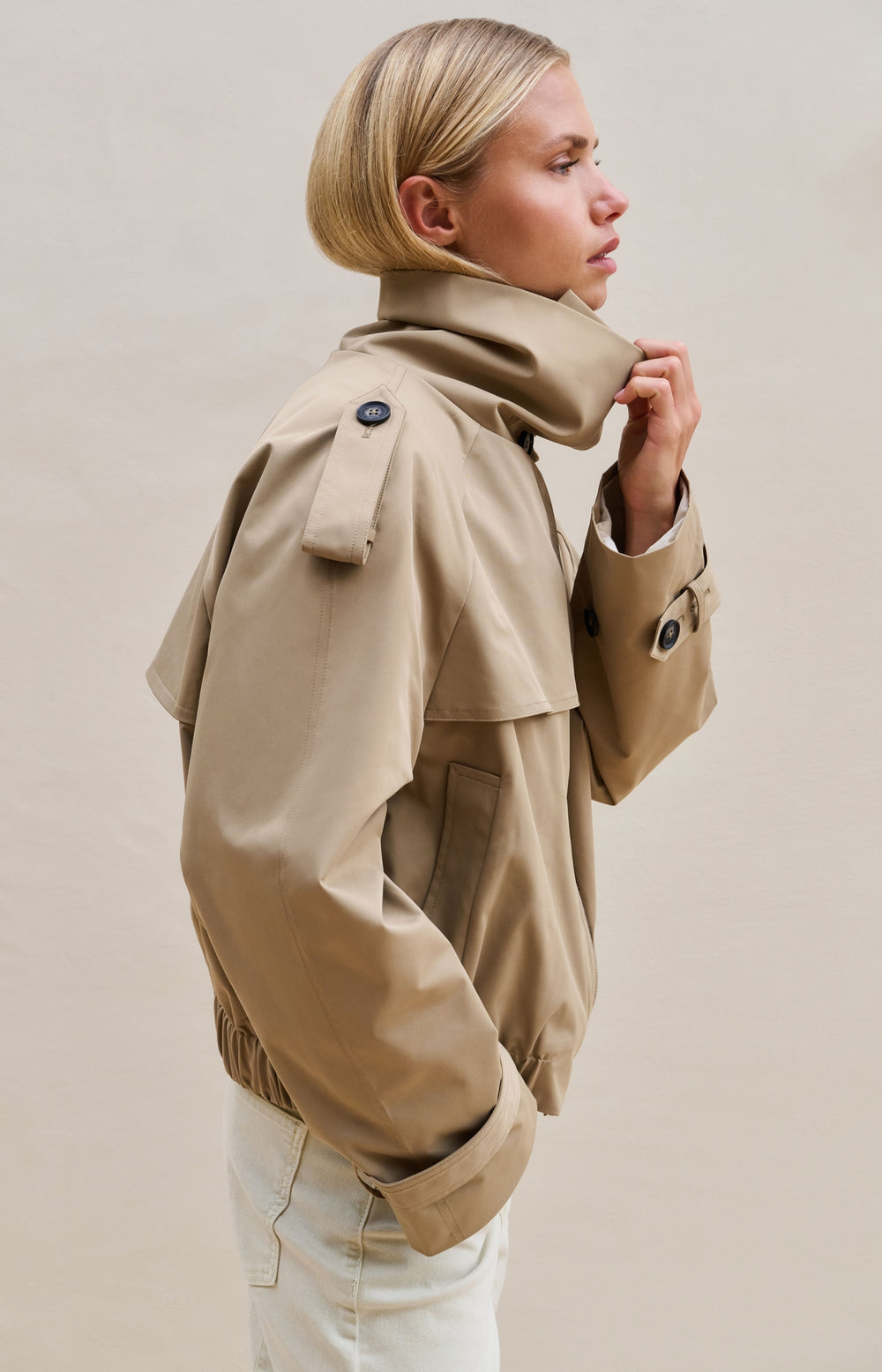 Yaya Short Trenchcoat Bomber Jacket – Victoria Lowe Interiors