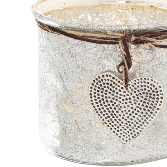 Hammered Heart Small Candle Holder