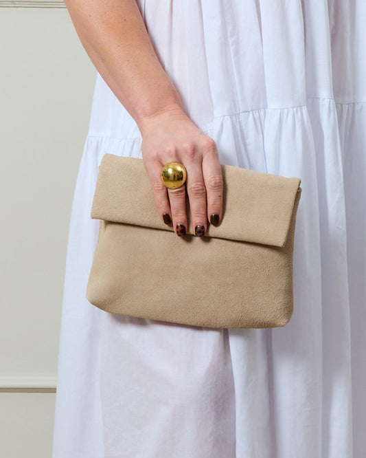 Mayfair Suede Bag - Stone
