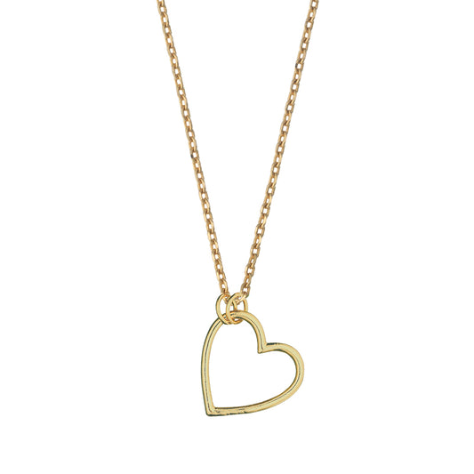 Gold Plated Open Heart Necklace