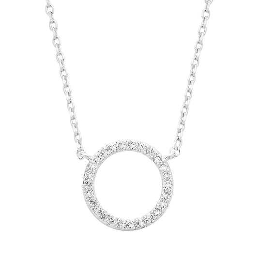 Estella Bartlett Large Pave Set Circle Necklace