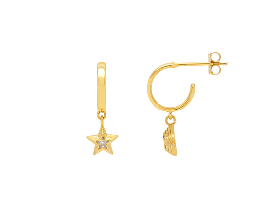 Estella Bartlett Gold Plated Star Hoop Earrings