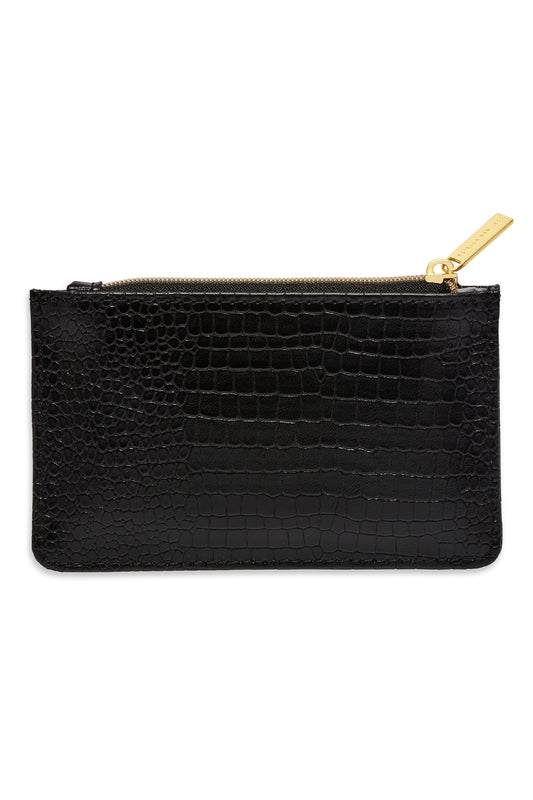 Estella Bartlett Black Croc Card Purse- Estella Bartlett