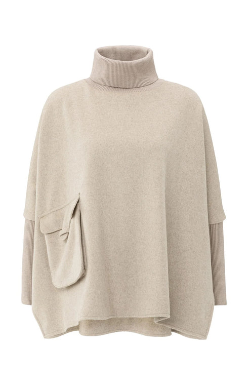 Yaya Poncho with Ribbed Sleeve Detail