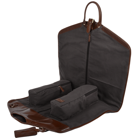 Folding Leather Suit Carrier