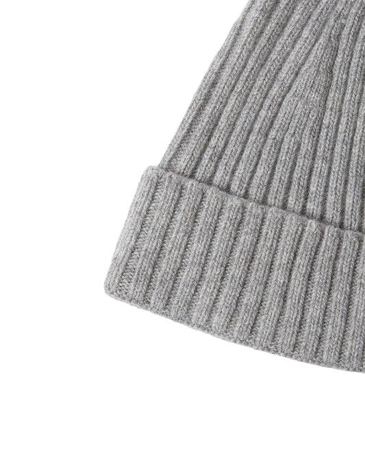 Cecilia Ribbed Hat; Cashmere Blend, Grey