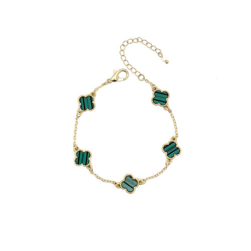 Clover Shaped Bracelet- Emerald Green