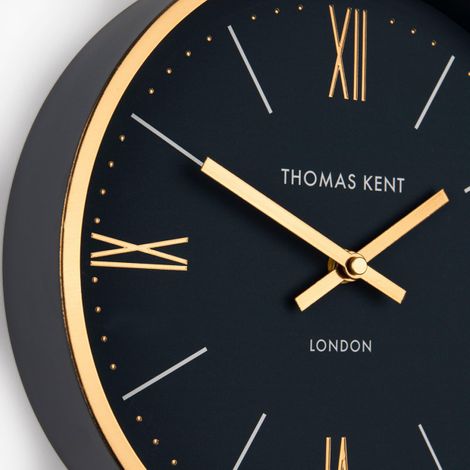 10” Hampton Wall Clock, Navy & Gold