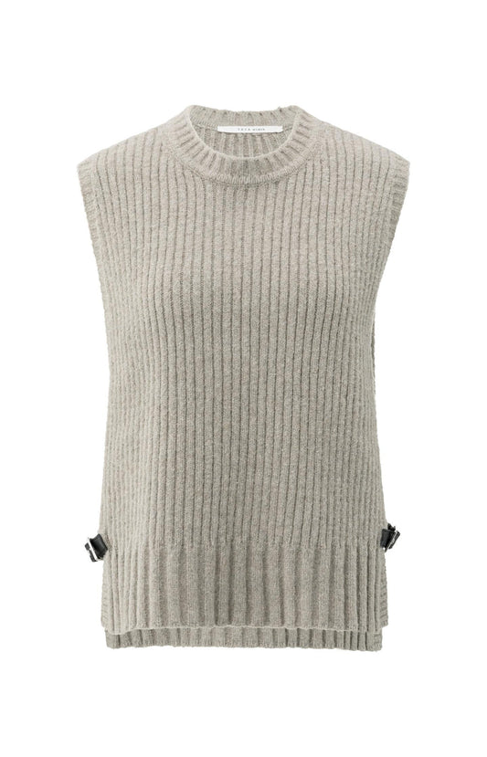 Yaya Ribbed Sleeveless Top with Buckles