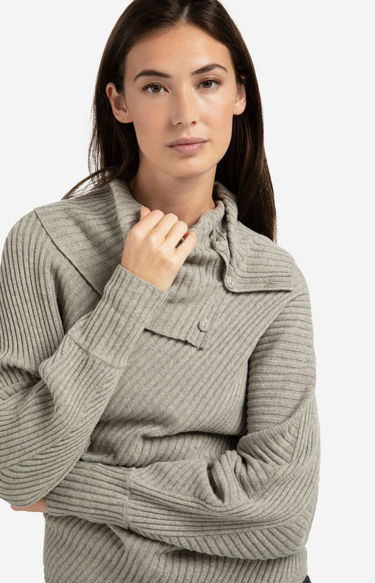 Yaya Soft Ribbed Jumper with High Collar